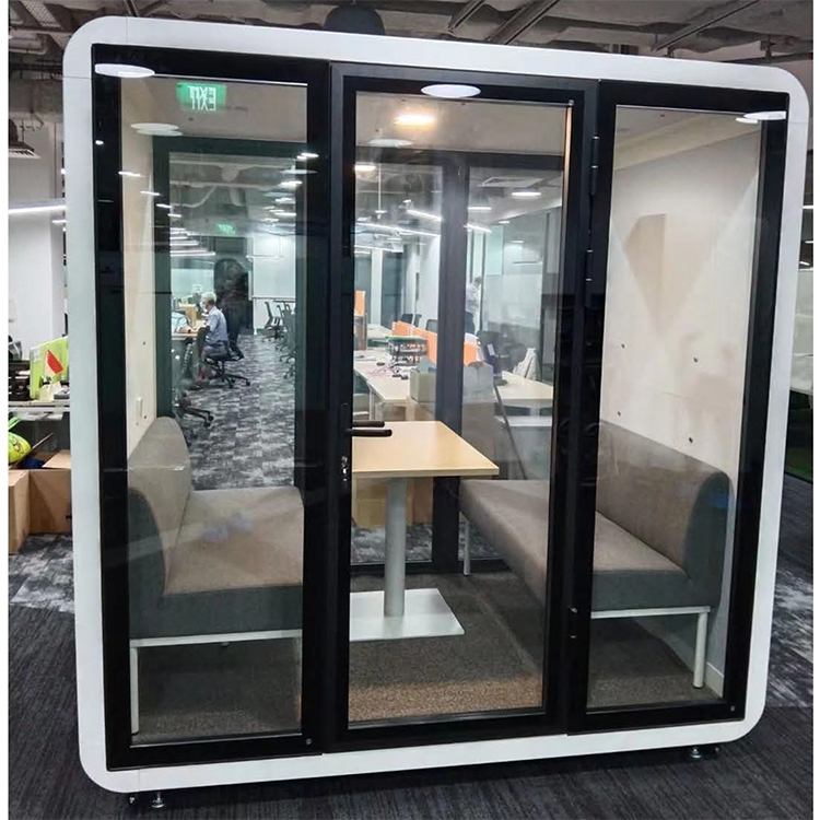 Cabina movible de la conferencia del sitio insonorizado de la oficina silenciosa de la cabina de cristal transparente