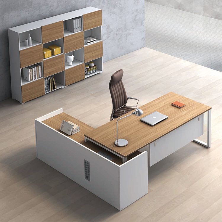 Escritorio de personal de oficina Asiento de personal de pantalla moderno minimalista con escritorio de computadora de gabinete